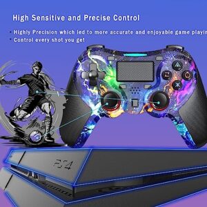 TERIOS Wireless Controller Compatible with PS4/Pro/Slim, Pa4 Controller with Built-in Speaker, Advanced Buttons Programming, Enhanced Dual Vibration, 14H Playing Time, Turbo Auto Fire (Starry Sky)