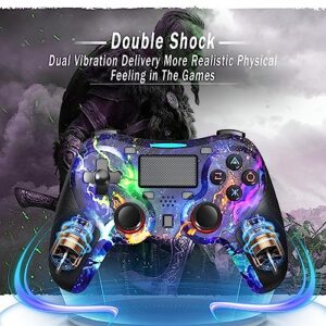 TERIOS Wireless Controller Compatible with PS4/Pro/Slim, Pa4 Controller with Built-in Speaker, Advanced Buttons Programming, Enhanced Dual Vibration, 14H Playing Time, Turbo Auto Fire (Starry Sky)