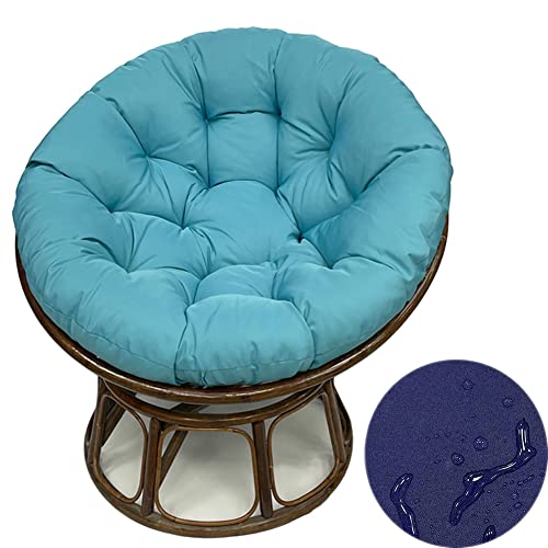 GPPSUNGD Waterproof Papasan Chair Cushion Thickened Papasan Seat Cushion Egg Seat Cushions Soft Egg Hammock Swings Chair Pads Indoor Outdoor-(Only Cushion) (51.2 X 51.2 in, Peacock Blue)