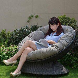 GPPSUNGD Waterproof Papasan Chair Cushion Thickened Papasan Seat Cushion Egg Seat Cushions Soft Egg Hammock Swings Chair Pads Indoor Outdoor-(Only Cushion) (51.2 X 51.2 in, Peacock Blue)