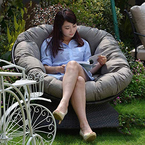 GPPSUNGD Waterproof Papasan Chair Cushion Thickened Papasan Seat Cushion Egg Seat Cushions Soft Egg Hammock Swings Chair Pads Indoor Outdoor-(Only Cushion) (51.2 X 51.2 in, Peacock Blue)