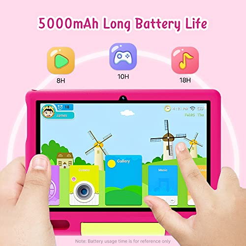 ApoloSign Kids Tablet, 10.1 Inch Android 13 Tablet for Kids, 32GB ROM with 1280 * 800 HD Screen, WiFi, Bluetooth, 5000mAh Battery, Parental Control APP, Educational Games, and Shockproof Case(Pink)