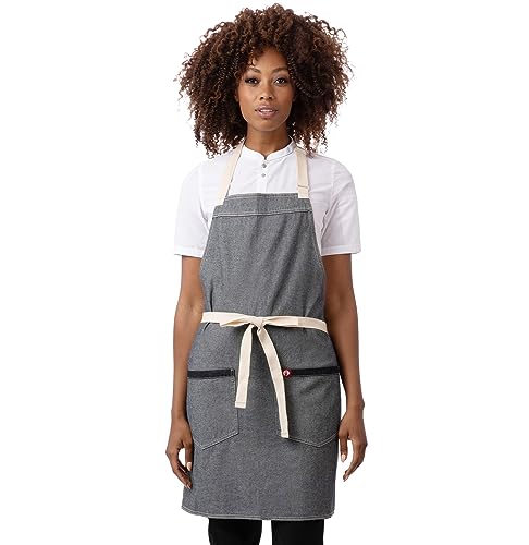 Chef Works Unisex Ridgewood Denim Apron, Stone Blu, One Size