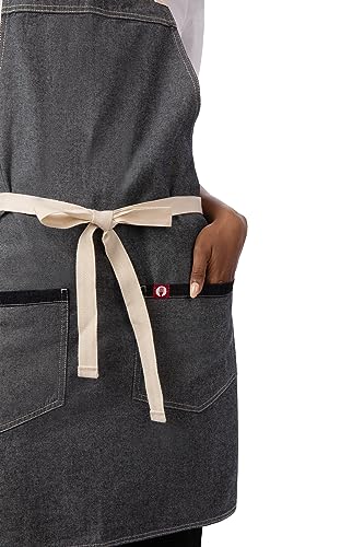 Chef Works Unisex Ridgewood Denim Apron, Stone Blu, One Size