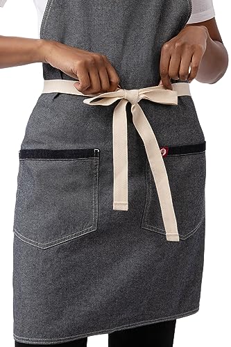 Chef Works Unisex Ridgewood Denim Apron, Stone Blu, One Size