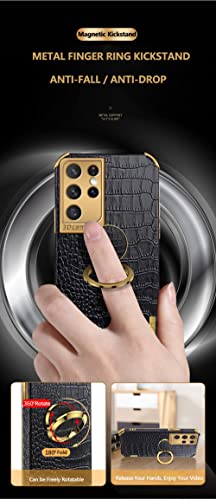 Alligator Pattern Back Ring Holder Phone case car Magnetic Four Corner Shockproof for Samsung Galaxy A71 A72 A82 A21S A02S A12 A52 A51 A32 A42 A50S A22 5G 4G Soft Back Cover(White,Samsung A71 4G)