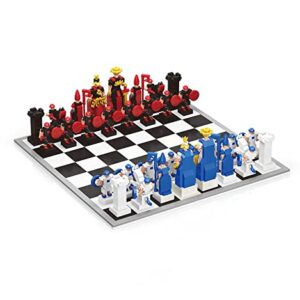 Koowants Cool Royal Chess Building Kit Themed Chess Sets for Loved One,Building Block Chess with Cute Royal Minifigures as a Great Chess Gift Ideas,Collection Chess Building Sets for Home Decor