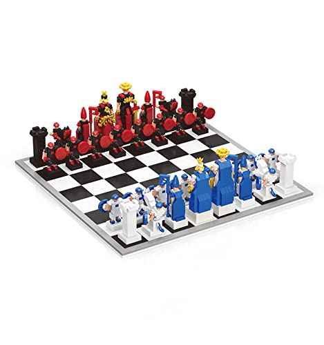 Koowants Cool Royal Chess Building Kit Themed Chess Sets for Loved One,Building Block Chess with Cute Royal Minifigures as a Great Chess Gift Ideas,Collection Chess Building Sets for Home Decor