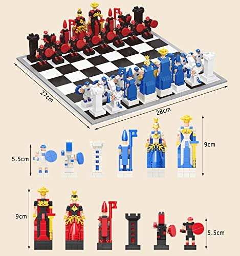 Koowants Cool Royal Chess Building Kit Themed Chess Sets for Loved One,Building Block Chess with Cute Royal Minifigures as a Great Chess Gift Ideas,Collection Chess Building Sets for Home Decor