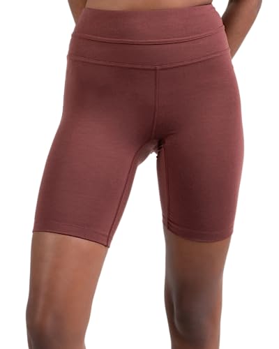 Woolly Clothing Co. Women's Merino Wool Bike Short - Mid Weight - Wicking Breathable Anti-Odor - Merlot Red - L