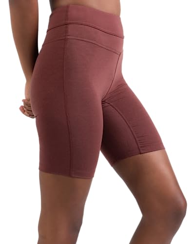 Woolly Clothing Co. Women's Merino Wool Bike Short - Mid Weight - Wicking Breathable Anti-Odor - Merlot Red - L