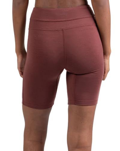 Woolly Clothing Co. Women's Merino Wool Bike Short - Mid Weight - Wicking Breathable Anti-Odor - Merlot Red - L