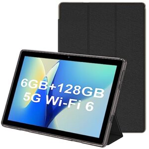 tablets android 11, tablet 10 inch, 6gb ram 128gb rom 1tb expansion computer tablet with case, support 5g wifi & wi-fi 6, ips touch screen, dual camera, wifi, bluetooth 5.0, google certified tablet pc
