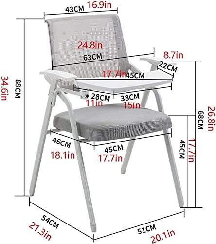 WHLONG Folding Chair Training Chair with Table Board Foldable Conference Chair with Writing Board Office All-in-One Chair Outdoor/Indoor