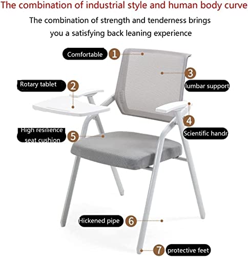 WHLONG Folding Chair Training Chair with Table Board Foldable Conference Chair with Writing Board Office All-in-One Chair Outdoor/Indoor