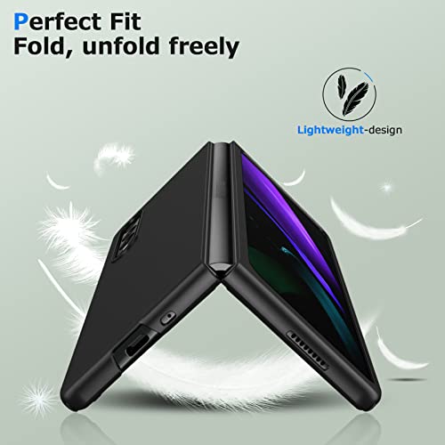 RLUYIDIKS for Samsung Galaxy Z Fold3 Case,Slim Hard PC Clear Protective Case,Wireless Charging Compatible 7.6inch Lightweight Slim Protective Case for Samsung Galaxy Z Fold 3 5G,Purple RUS02-36 CP