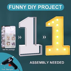 YOSWPP 3FT Large Marquee Light Up Letters Numbers Giant Mosaic Balloon Frame DIY Kit Alphanumeric Birthday Party Decor,Wedding Backdrop Decoration Anniversary Decoration Foam Board (2, 3FT)