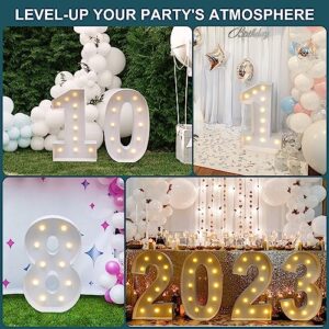 YOSWPP 3FT Large Marquee Light Up Letters Numbers Giant Mosaic Balloon Frame DIY Kit Alphanumeric Birthday Party Decor,Wedding Backdrop Decoration Anniversary Decoration Foam Board (2, 3FT)