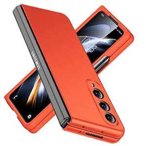 rluyidiks for samsung galaxy z fold3 case,slim hard pc clear protective case,wireless charging compatible 7.6inch lightweight slim protective case for samsung galaxy z fold 3 5g,orange rus02-37 cp