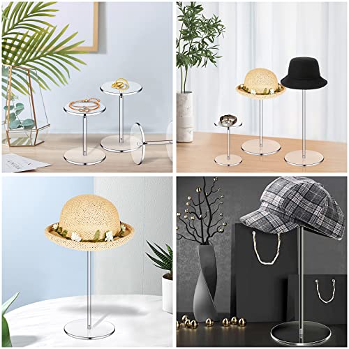 5Pcs Acrylic Hat Stand in Different Sizes Multifunctional Acrylic Display Riser Round Barbell Pedestal Clear Acrylic Stand for Wig Watch Hat Cupcake Jewelry Display 4.72-13.87 in Height 3-3.94 in Dia