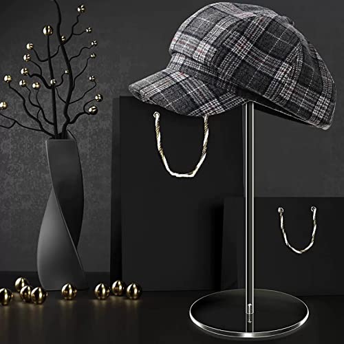 5Pcs Acrylic Hat Stand in Different Sizes Multifunctional Acrylic Display Riser Round Barbell Pedestal Clear Acrylic Stand for Wig Watch Hat Cupcake Jewelry Display 4.72-13.87 in Height 3-3.94 in Dia