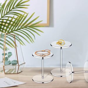 5Pcs Acrylic Hat Stand in Different Sizes Multifunctional Acrylic Display Riser Round Barbell Pedestal Clear Acrylic Stand for Wig Watch Hat Cupcake Jewelry Display 4.72-13.87 in Height 3-3.94 in Dia