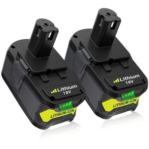 ulati 2pack replacement for ryobi battery 18v 6.0ah lithium battery compatible with ryobi one 18v battery p108 p107 p105 p104 p103 p102 and cordless power tool
