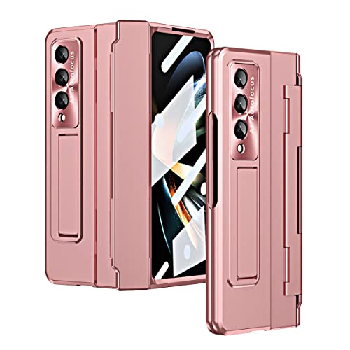 Armor Case for Samsung Galaxy Z Fold 3 5G with Wireless Charging,360 Protection Built-in Screen Protector Dustproof Shockproof Case Cover Compatible with Samsung Galaxy Z Fold 3 5G(Rose Gold)