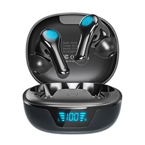 wireless earbuds, bluetooth headphones 50hrs playtime, hifi stereo in-ear earphones with touch control and led digital display & enc noise cancelling, ipx6 waterproof ear buds for iphone android