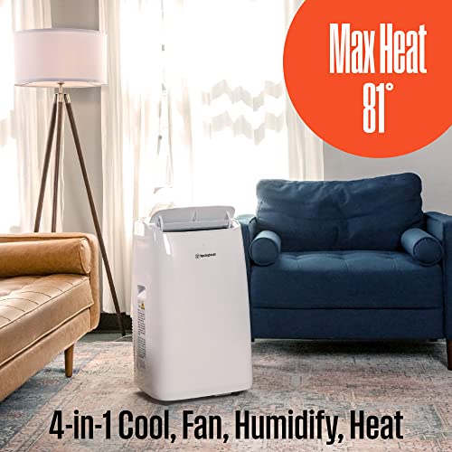 Westinghouse 14,000 BTU Air Conditioner Portable For Rooms Up To 700 Square Feet, with Heat Mode, Home Dehumidifier, Smart Wi-Fi Enabled, 3-Speed Fan, Programmable Timer, Remote Control, Window Kit