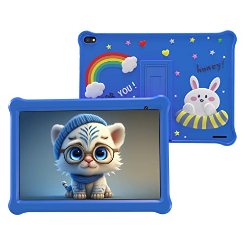 COOPERS Kids Tablet 10 inch, Android Tablets for Kids 32GB ROM 512GB Expand, Parental Control Toddler Tablet, GMS Certified, Kids Software Pre-Installed, WiFi, Dual Camera,with Shockproof Case, Blue