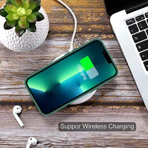 MZELQ Wallet for iPhone 13 Pro Case, Hide Push-Pull Card Holder Camera Protection Luxury Cover + Screen Protector, Card Slot Case Elegant iPhone 13 Pro Phone Case -Green