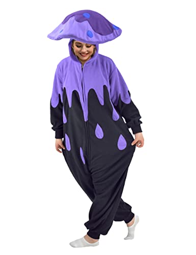 XIGUAGUO Adult Cartoon Mushroom Onesie Costume Animal Cosplay Christmas Homewear Pajamas Sleepwear for Women and Men