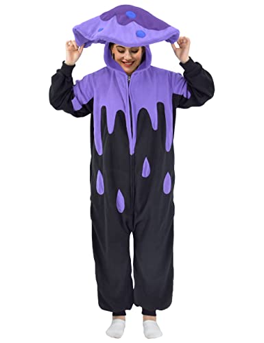 XIGUAGUO Adult Cartoon Mushroom Onesie Costume Animal Cosplay Christmas Homewear Pajamas Sleepwear for Women and Men