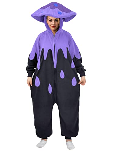 XIGUAGUO Adult Cartoon Mushroom Onesie Costume Animal Cosplay Christmas Homewear Pajamas Sleepwear for Women and Men