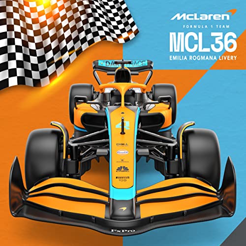 RASTAR McLaren Formula 1 Race Toy Car 2022, 1:18 F1 McLaren MCL36 Remote Control Car Model Vehicle Lando Norris + Daniel Ricciardo Drive to Survive