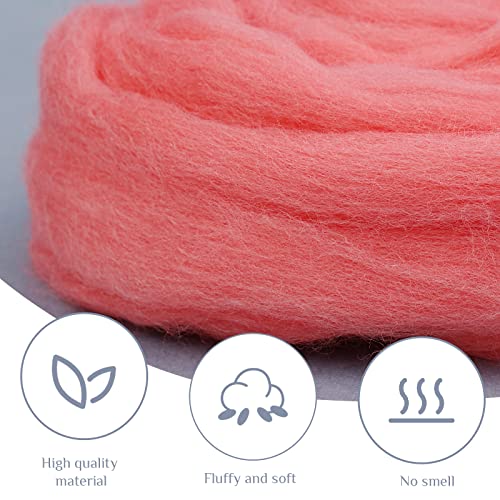 Wool Roving Yarn, 1.76oz Colored Natural Wool Roving,Wool Felting Supplies Pure Wool Chunky Yarn Wool for Needle Felting, Wet Felting, handcrafts and Spinning (Fuschia Pink)
