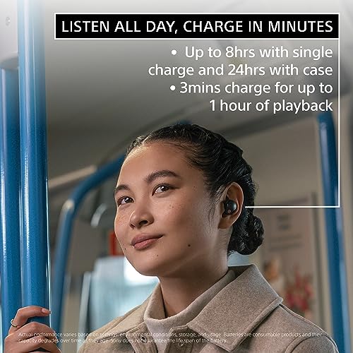 Sony WF-1000XM5 The Best Truly Wireless Bluetooth Noise Canceling Earbuds Headphones with Alexa Built in, Black
