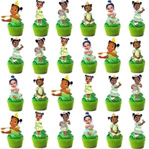 48pcs tiana cake cupcake decoration supplies cupcake topper for kids birthday party