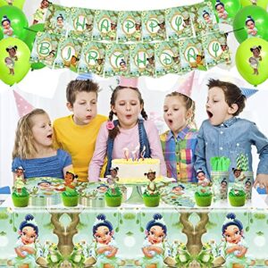 48Pcs Tiana Cake Cupcake Decoration Supplies Cupcake Topper for Kids Birthday Party