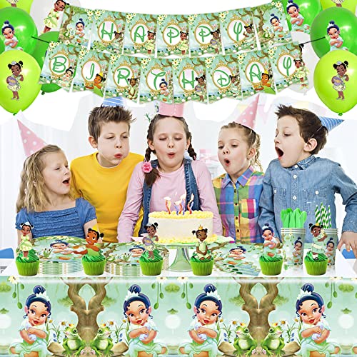 48Pcs Tiana Cake Cupcake Decoration Supplies Cupcake Topper for Kids Birthday Party