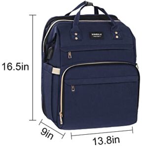 Xinsilu Diaper Bag Backpack for Boys & Girls Diaper Backpack Registry Search Newborn Blue