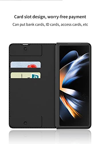 BAILI Galaxy Z Fold 3 Case with S Pen Slot,Galaxy Z Fold3 Flip Holster with S Pen Holder and Attached Card Slot,Instantly Converts Into Phone Bracket Cover for Samsung Z Fold 3-Cloud Brown