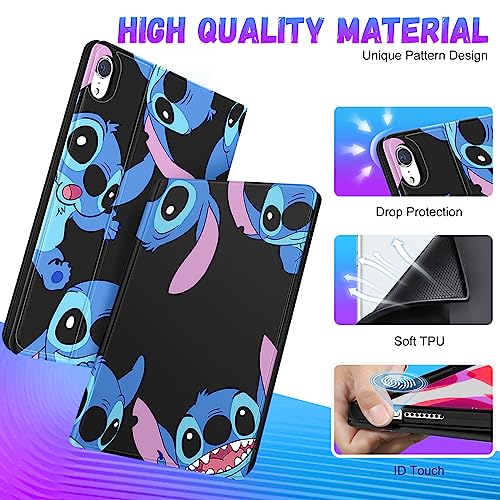 Trendy Fan for iPad Mini 6 Case 8.3 Inch 2021 for Kids Girls Teen Boys Women Folio Smart Cute Cartoon Character Kawaii Design Aesthetic Cool Cover for Apple iPad Mini 6th Generation A2567 A2568, Stit