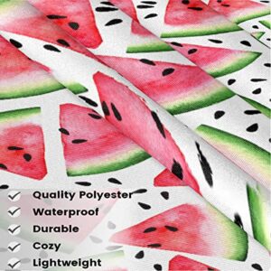 Tavisto Red Pink Watermelon 3 Pack Server Aprons for Women with 3 Pockets Funny Oil-proof Server Apron Cute Waist Half Short Apron with Extra Long Straps for Kitchen Restaurant Server