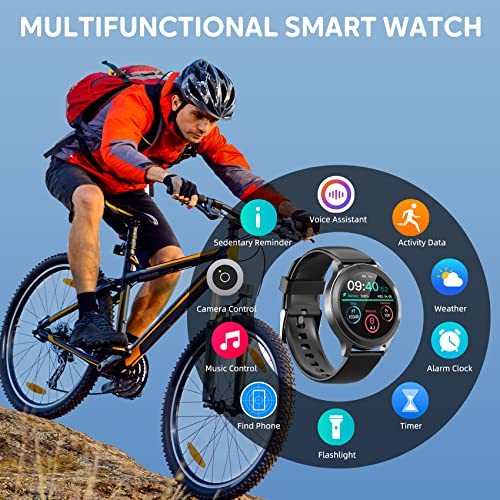 OTOSAGOW Smart Watch Bluetooth Call (Answer/Make Call), 1.45'' Touch Screen IP68 Waterproof Fitness Tracker with 100+ Sports Modes, Smart Watches for Men Women Android and iOS iPhone Compatible, Black