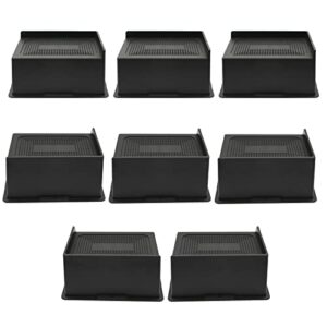 mymulike bed risers 4 inch 6 inch oblong heavy duty, oversized furnitures risers 6 inch support 6000 lbs, fits for couch,sofa, chair, furniture lifts (black 6'' 8 pack)