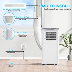 Portable Air Conditioners, 10000 BTU Portable AC Uint with Dehumidifier & Fan Mode for Room up to 450 Sq.Ft, 3-in-1 Room Air Conditioner with Remote, 24Hrs Timer, Installation Kit for Home Office