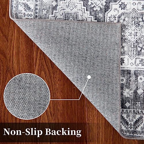 ROYHOME Washable Rug 8x10 Area Rugs for Living Room Large Indoor Carpet Persian Area Rug Oriental Rug Boho Distressed Area Rug for Bedroom Kitchen Home Office, Grey 8' x 10'