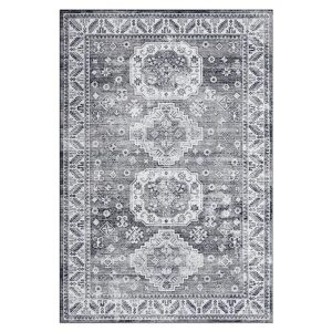 ROYHOME Washable Rug 8x10 Area Rugs for Living Room Large Indoor Carpet Persian Area Rug Oriental Rug Boho Distressed Area Rug for Bedroom Kitchen Home Office, Grey 8' x 10'